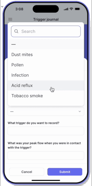 Adding a trigger: dust mites, pollen, infection, acid reflux, tobacco smoke