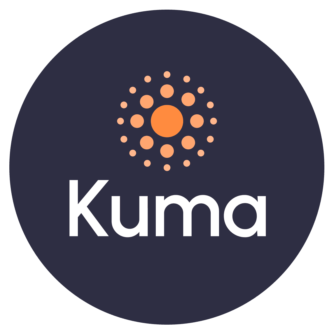 Kuma roundel logo on indigo