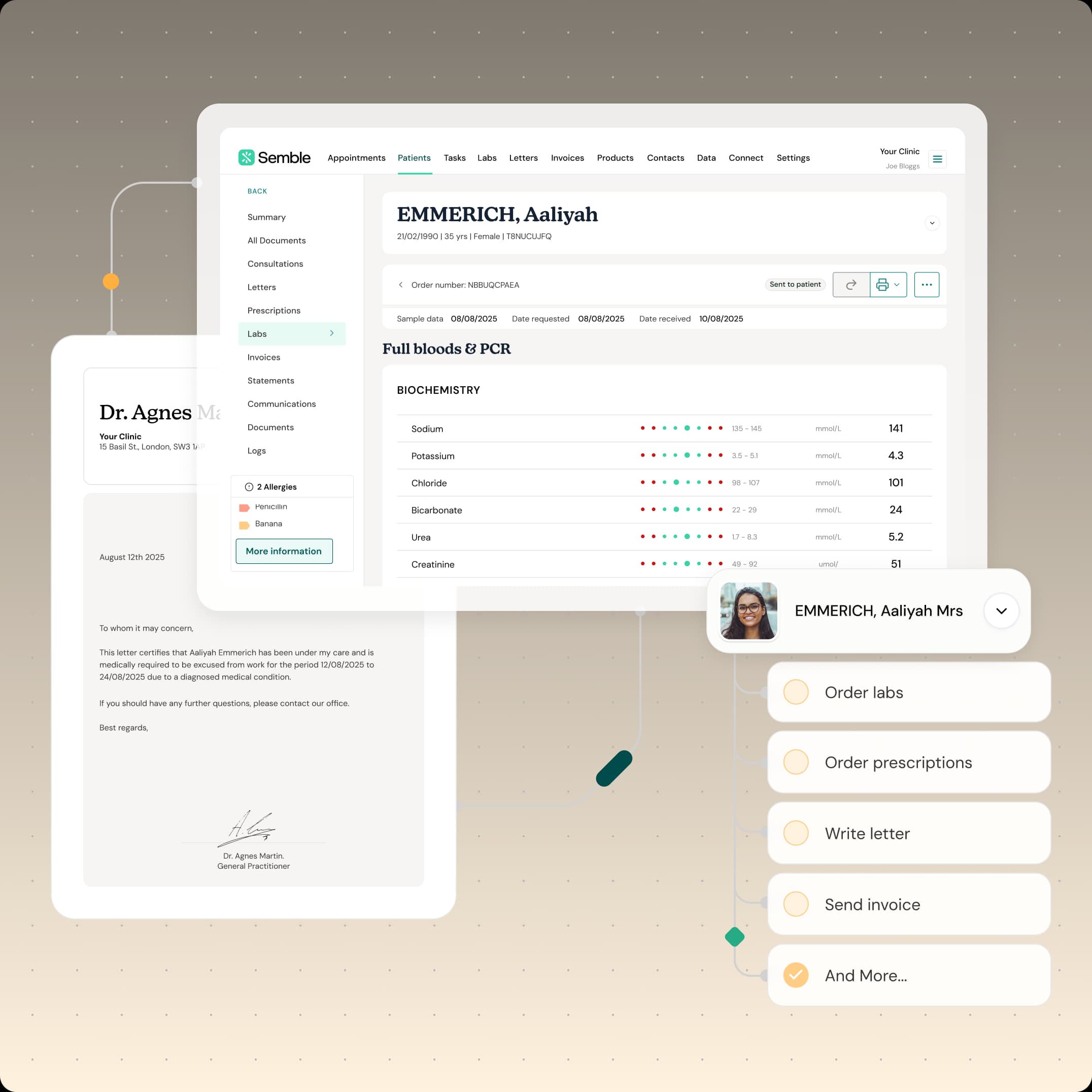 Labs and letters workflow